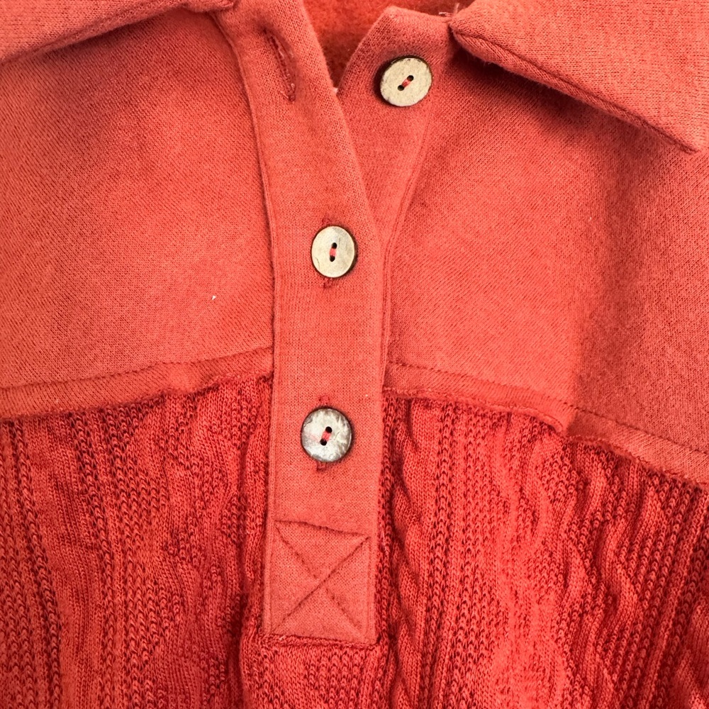 Bibi Rust-Colored Pullover Sweater Collared Henle… - image 4